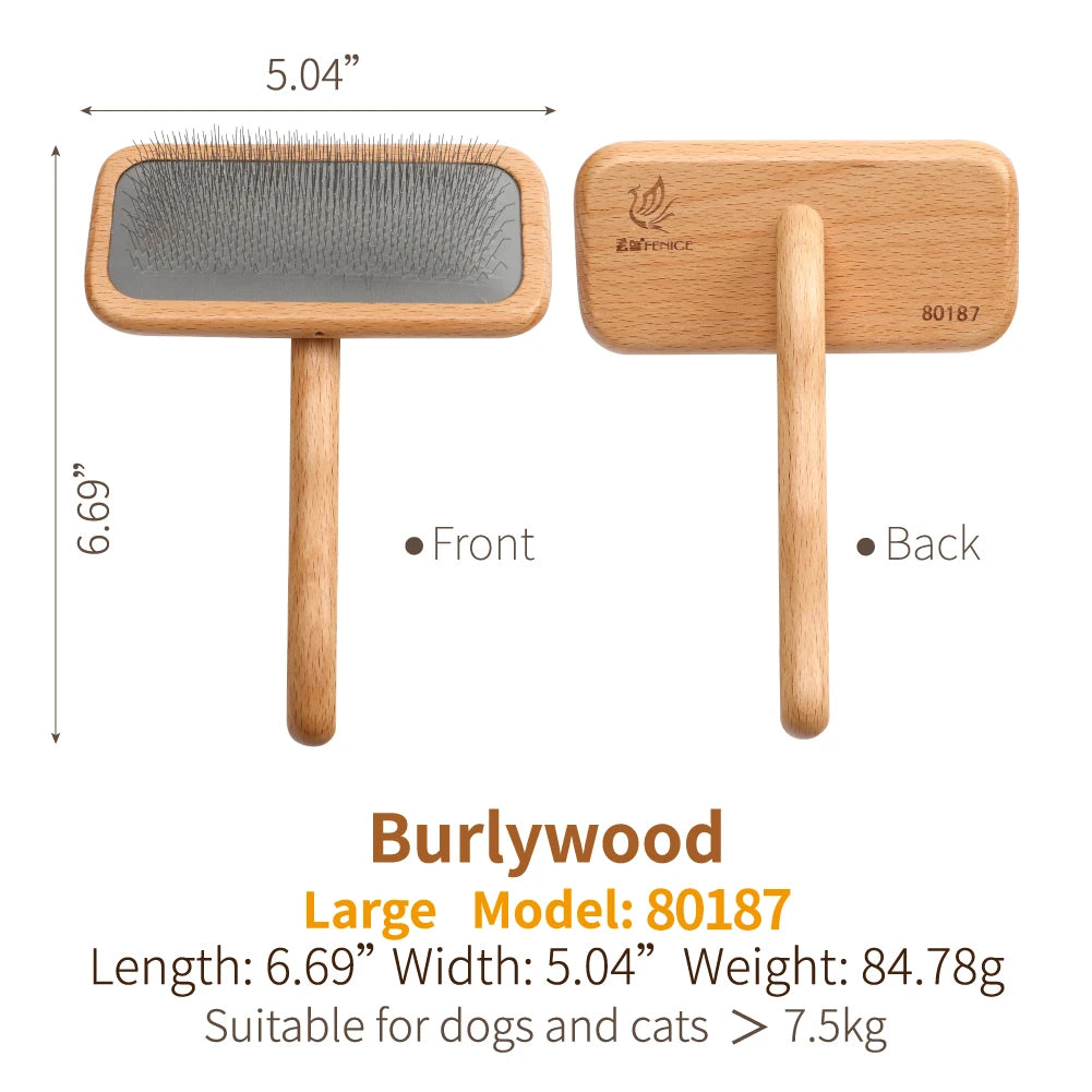 Wooden Handle Needle Comb For Pet