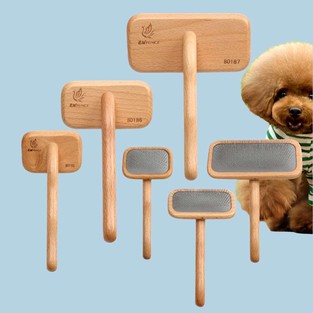 Wooden Handle Needle Comb For Pet