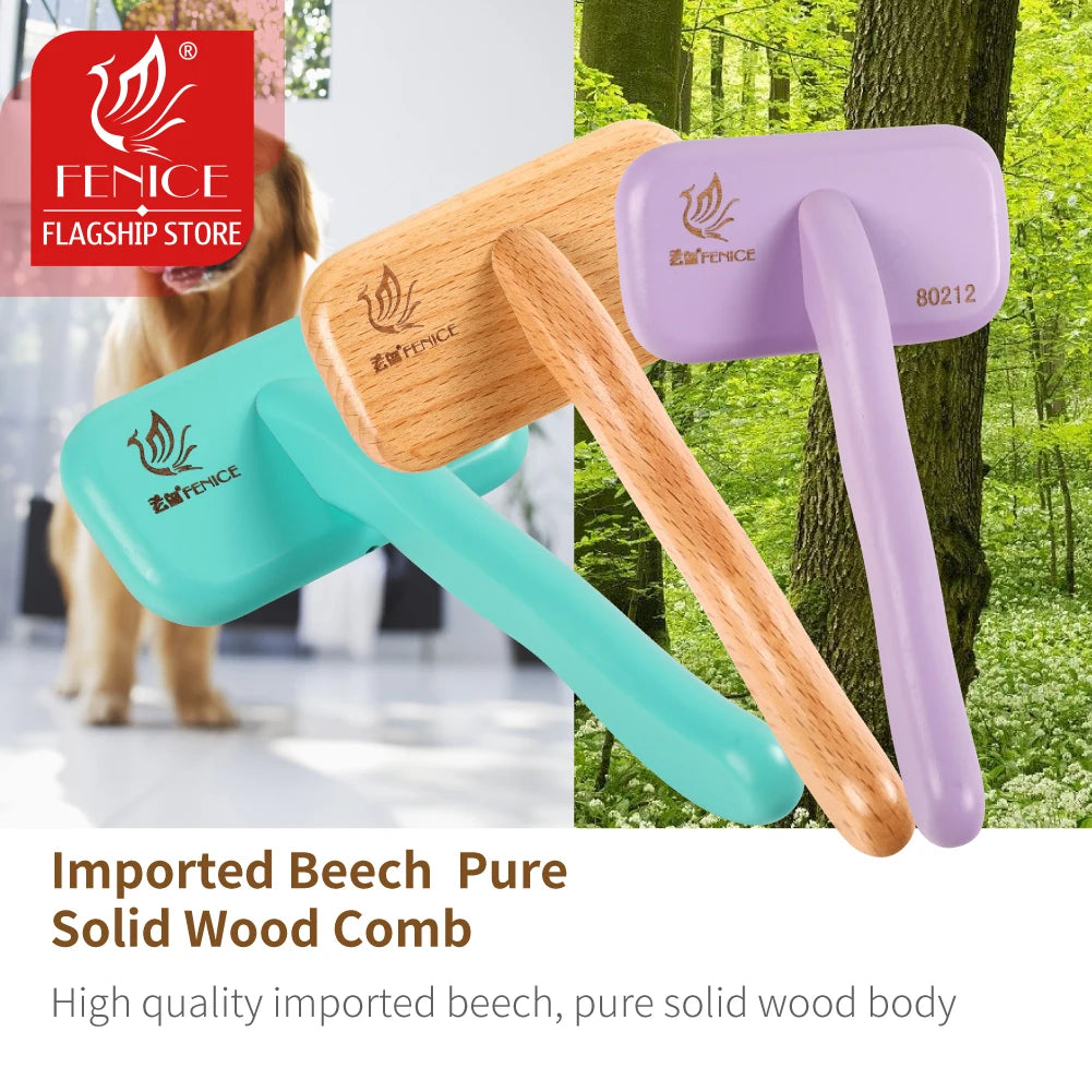 Wooden Handle Needle Comb For Pet