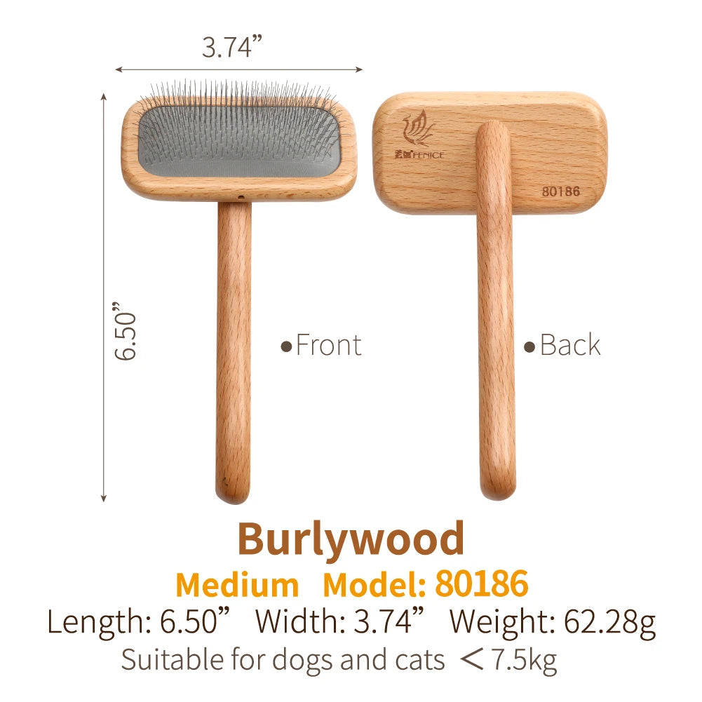 Wooden Handle Needle Comb For Pet